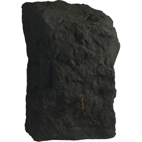 Récupérateur d'eau de pluie mural 300L en plastique rotomoulé – Robinet laiton – Kit de raccordement inclus – Économie d'eau décoratif – Bellijardin (1/4)