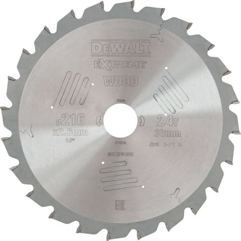 DeWALT - Lama circolare per legno 216x30 mm, 24 denti DT4310