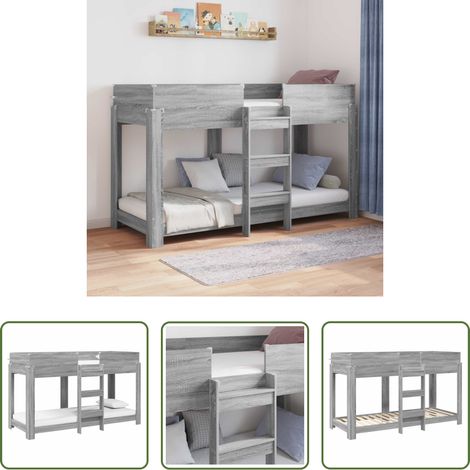 Holz Etagenbett - Etagenbett für Kinder Graues Sonoma 75 x 190 cm Holzwerkstoff (1/5)