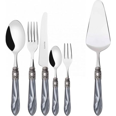 OXFORD Ghiera Argento Anticato, Posate Set 31 pz, Scatola - Colore: Grigio - Ghiera: Argento (1/2)