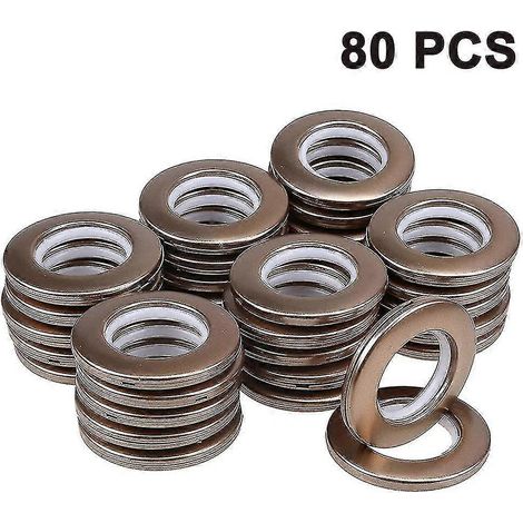 80 œillets de rideau, anneaux et clips de diamètre intérieur 46 mm, en cuivre (1/5)