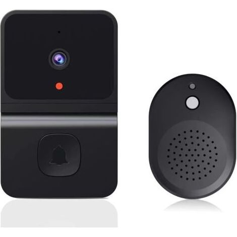 ensemble de caméra 2,4 G avec carillon, vision nocturne, objectif grand angle HD, stockage en nuage, audio bidirectionnel, caméra de sécurité pour la maison, Z30 noir (3,17 x 1,79 pouces) (1/4)