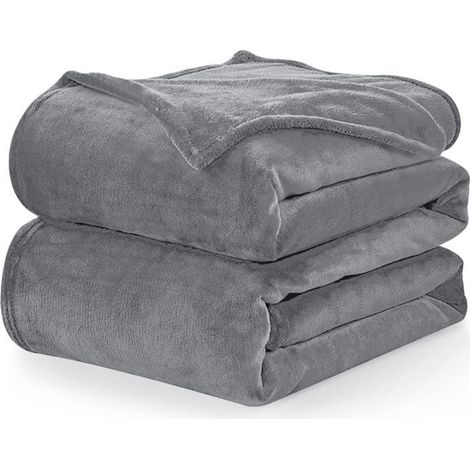 1 pièce Couverture Polaire, microfibre douce et respirante, 240x220 cm, Gris Anthracite, pour canapé lit ou extérieur
