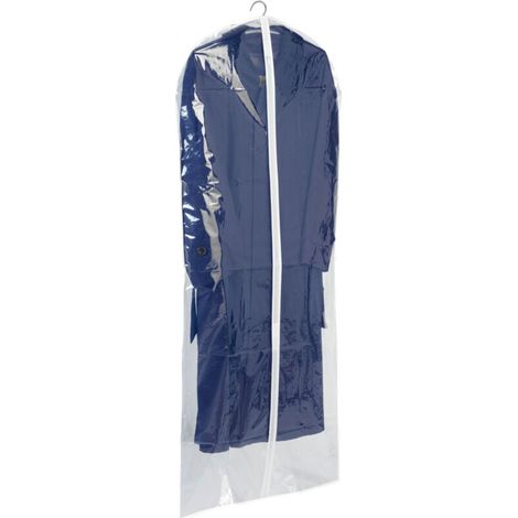 Lot de 10 housses de vêtements, Anti poussière, anti mites, Ouverture par zip, Pour costumes, manteaux, Lavable, PEVA, 60 x 100 cm, Transparent