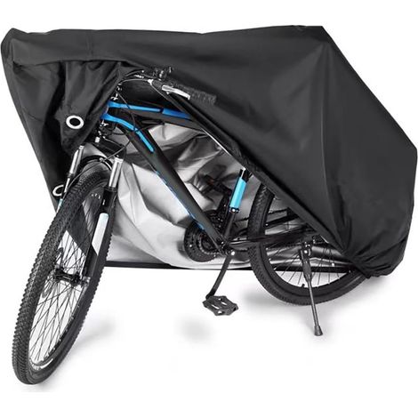 Fahrradabdeckung - Reißfestes 210D Oxford-Gewebe - Outdoor-Fahrradabdeckung - Mit Schlüsselloch und windfester Schnalle zum Schutz vor Verlust - Geeignet für Mountainbikes und Rennräder - Schwarz (1/5)