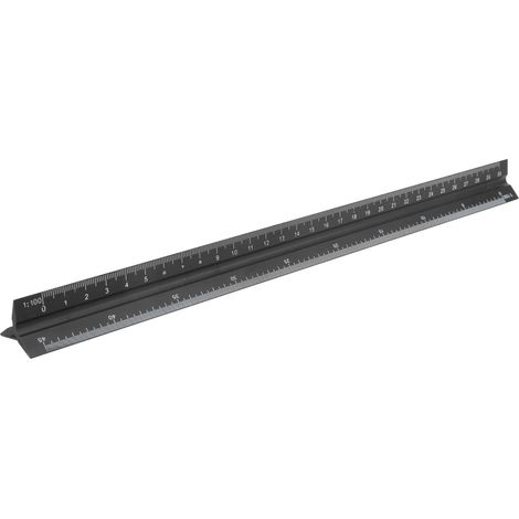 Règle triangulaire en métal, portée de mesure de 11,8 pouces, en alliage d'aluminium, outil de dessin technique (1/5)