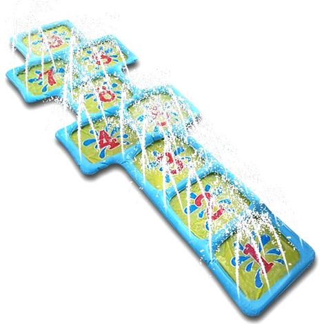 Tapis d'eau gonflable extérieur pour jeux aquatiques d'été - Piscine pour bébé avec toboggan - Aire de jeux pour pelouse de jardin (1/5)
