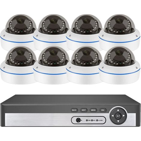 Système de caméra de sécurité en dôme, résolution 5MP, entrée vidéo 8 canaux, 8CH NVR 8PCS CAMÉRAS, 1T (1/2)