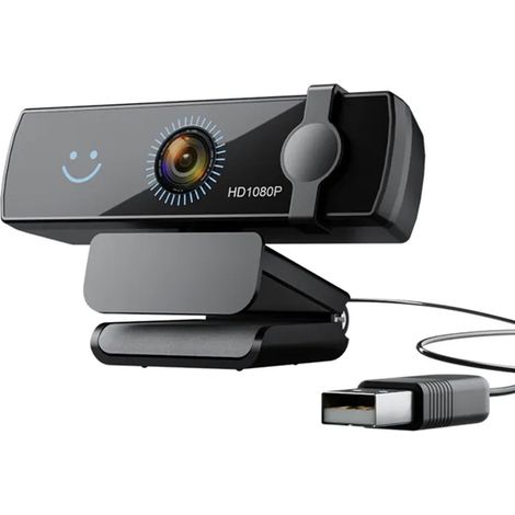 Webcam - 1080P - 30 FPS - Microphone Intégré - Compatible Windows Hello - Pour Ordinateur PC - 1 Pièce