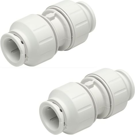Lot de 2 connecteurs droits à emboîter de 15 mm  Raccords de plomberie sans outil pour tuyaux en cuivre et en plastique de 15 mm  Raccords de radiateur et de tuyau d'eau faciles à