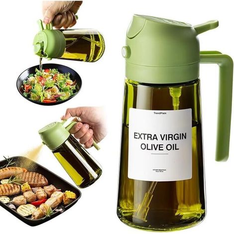 Pulvérisateur d’huile et vinaigre 2-en-1 470 ml – Spray de cuisine pour cuisson, air fryer et salade (1/5)