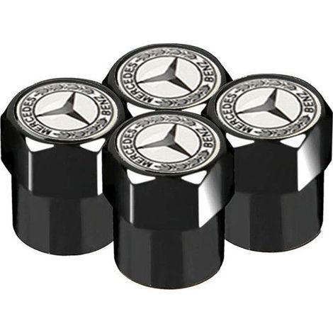 4 Pièces Bouchon de Valve Voiture pour Benz , Valve Pneu, Métal Capuchon de Valve, Résistant à la Corrosion Bouchon Anti-poussière Accessoires(Emblème en forme d'épi de blé de Mercedes-Benz) (1/5)