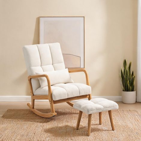 SunJet Fauteuil, siège d'appoint, à bascule en tissu bouclette blanc - Réf. 3ZOHG890J9PG (1/5)