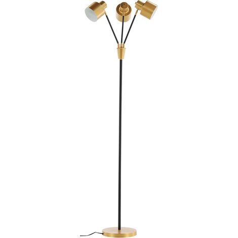 Lampadaire en acier 3 abat-jour noir et cuivré Vifta (1/5)