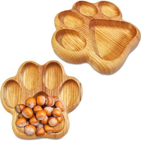 Bol en bois, plateau, bol pour fruits secs et noix, en-cas, patte de cerisier (1/5)