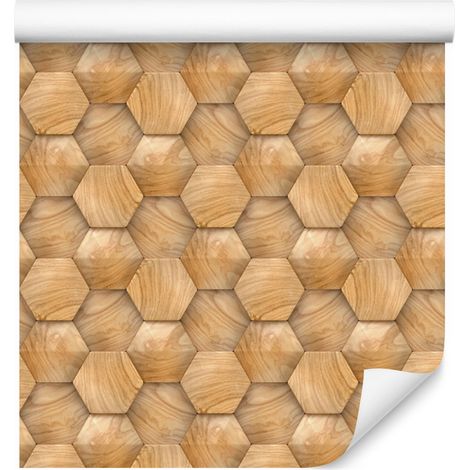 Carta da parati moderna con motivo effetto legno 3D per soggiorno e camera da letto, 50x1000 cm. (1/5)