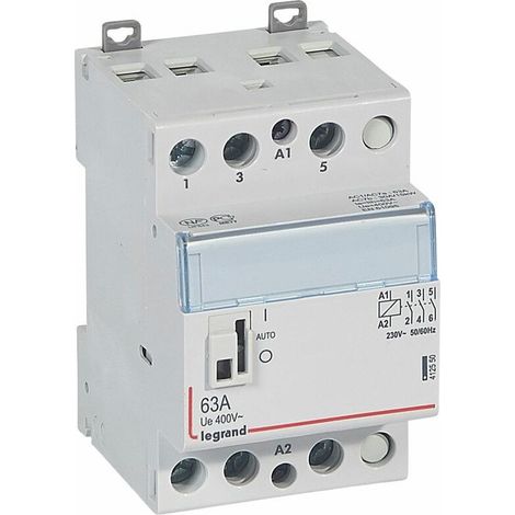 412550 Legrand - Contacteur Jour Nuit Triphasé 3p Bobine 230v - 63a - Contact 3no - 3 Modules