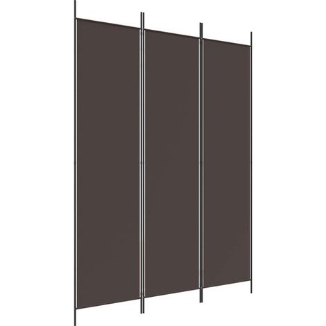 Paravent 3 Panneaux en Tissu, Séparateur de Pièce Pliable, Couleur Marron, 150x200 cm (1/5)