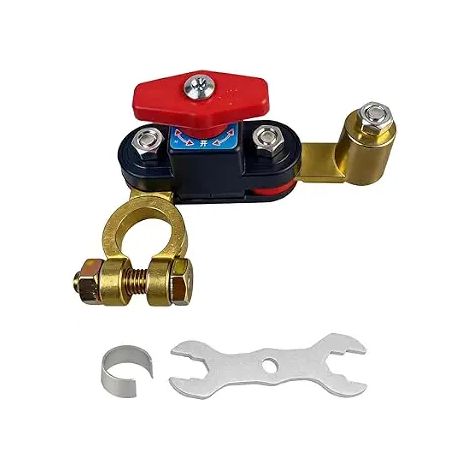 Interrupteur de déconnexion de batterie de voiture 12V/24V pour camion, bateau, camping-car, interrupteur de coupure de batterie de voiture en cuivre pur à haute conductivité réglable (1/5)