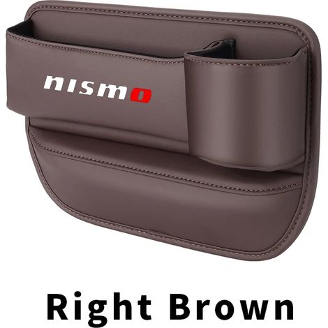 (Marron droit) Boîte de rangement de fente de siège de voiture pour Nissan Nismo Almera Tiida Sunny QASHQAI Skyline Juke X-TRAI accessoires intérieurs en cuir (1/5)