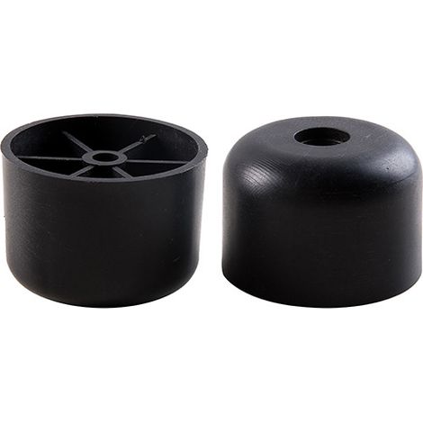 Schwarze 12 Stück Möbelbeine aus Kunststoff, Höhe 25 mm, runde Möbelfüße für Sofas