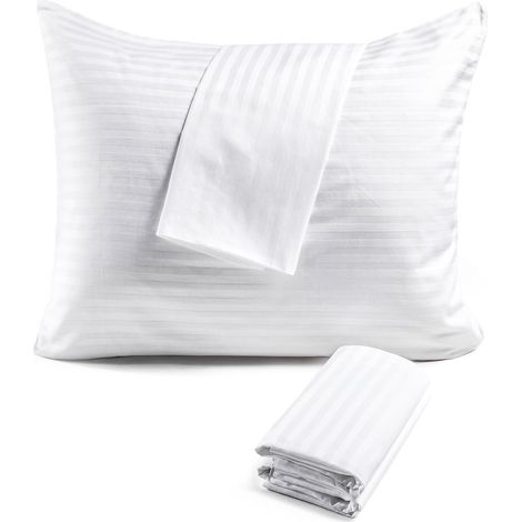 Taies d'oreiller 60 x 60 cm, Lot de 6, 100% Coton, Zip Invisible (1/5)