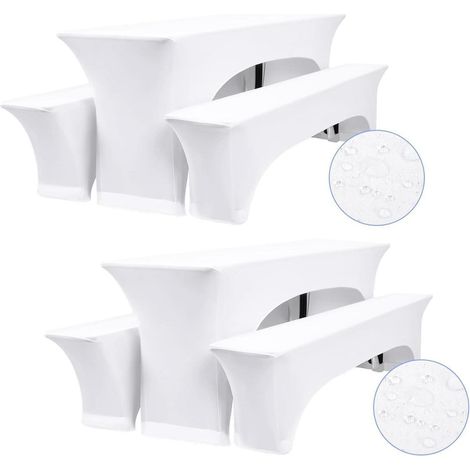 YMHPRIDE 6er-Set Weiße Biertischhussen 220x50x70 cm Wasserdicht (1/5)