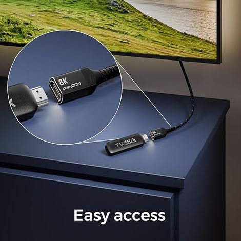 HDMI 2.1 Extension Cable TV Monitor Soundbar Extender Coupler Adapter 8K@60Hz 4K@120Hz/144Hz 2K@240Hz (1/4)