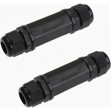 Lot de 2 connecteurs blindés RJ45 étanches Cat5/5e/6 8P8C IP67 Ethernet LAN mâle double tête extérieur LAN coupleur adaptateur femelle vers femelle
