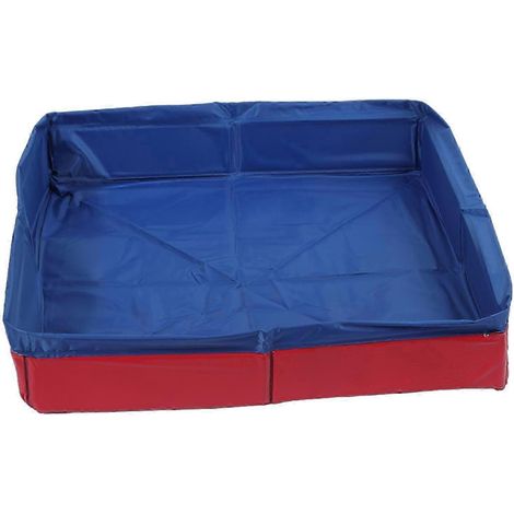 Piscine pour chien en PVC avec fond antidérapant, installation rapide pour que votre animal puisse s'amuser dans l'eau. Baignoire portable rouge. (1/4)