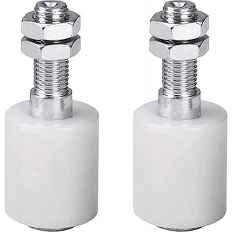 2 poulies de porte coulissante, roulettes pivotantes, roues avec roulements à billes Poulie 2 pièces roue nylon blanc avec 4060 (1/4)