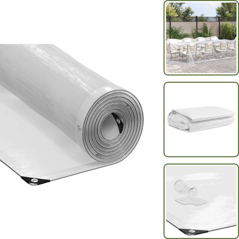 Telone per balcone - vidaXL Telone Trasparente con Occhielli 5x8 m in Polietilene - Telone per uso esterno