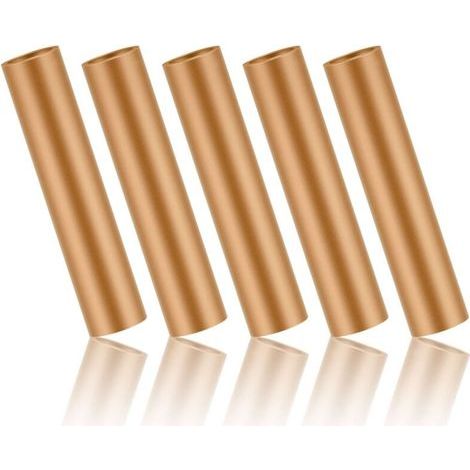 Copper Tube, 5pcs Pure Copper Round Tube Hollow Copper Tube, Copper Connecting Tube 56×9mm, Inner Diameter 6.5mm, Good Conductivity, Suitable for Cable Connection