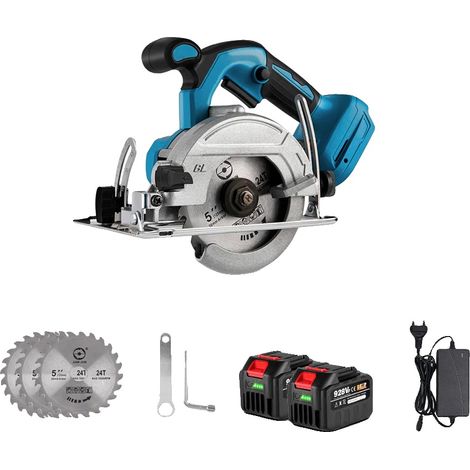 Scie circulaire, moteur sans balais, angle de coupe réglable, Ensemble de batteries 2x4.5Ah (1/2)