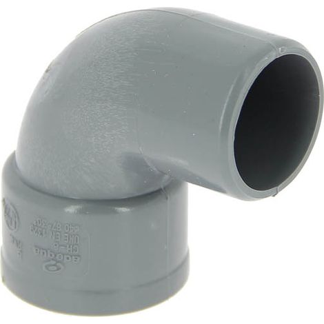 Adequa – Coude de raccordement mâle-femelle 87°30 Ø40 en PVC lisse – Raccord évacuation pour chantiers humides – Circonférence femelle anti-ovalisation (1/2)