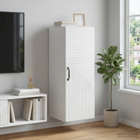 vidaXL Armoire Murale Blanc 33 x 34,5 x 90 cm Bois d'ingénierie (1/5)
