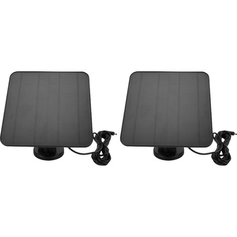 Lot de 2 panneaux solaires de 12 W compatibles avec les caméras Ring. Ports USB-C et micro-USB. Chargeur solaire étanche IP65 avec câble de 3 m. (1/5)