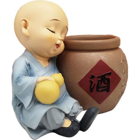 Petite Statuette De Moine Statuette De Moine Résine Sculpture De pour Maison Mini De Figurine De Maitreya (1/5)