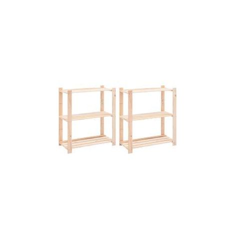 Étagères de rangement à 3 niveaux 2 pcs 80x38x90 Pin 150 kg (1/5)