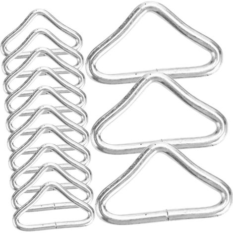 Anneaux de Trampoline en Acier Galvanisé 30 Pièces, Boucles Triangulaires Résistantes pour Accessoires de Trampoline, Protection Le Vent pour Activités Extérieures (1/5)