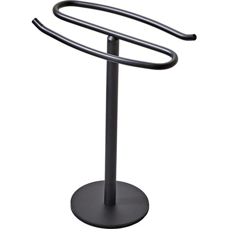 Freestanding towel rack, made of SUS304 stainless steel, tower bar for bathroom, kitchen, dressing table, countertop, matte black (1/5)