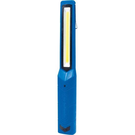 as - Schwabe LED lampada ad asta con batteria ricaricabile 200 lumen - torcia ad asta professionale LED - Mobile, luminosa con robusto alloggiamento in gomma, gancio e magneti - per interni - blu (1/5)