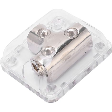 Répartiteur de puissance 2 entrées 1 sortie 0GA, alliage de zinc chromé, universel pour voiture et bateau, bloc de distribution électrique 1 vers 2 (1/5)