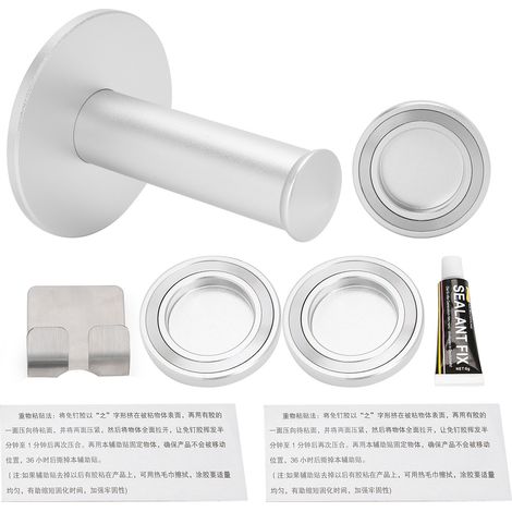 Support mural aluminium pour sèche-cheveux, support de buse de ventilation, porte-séchoir à air chaud, kit accessoires argent (1/5)