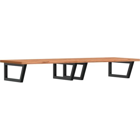 Maison Exclusive - Estante de lavabo de pared de acero y madera m