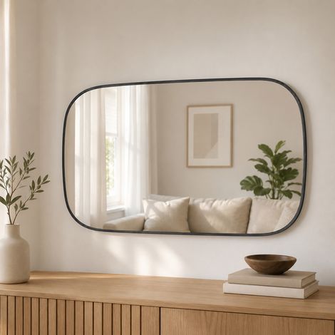 Miroir mural Alina Miroir moderne avec cadre en aluminium gris 55 × 90 cm (1/5)