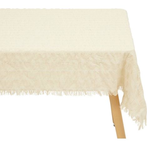 Tovaglia ysel 150x250cm in cotone bianco caldo - Atmosphera créateur d'intérieur (1/3)