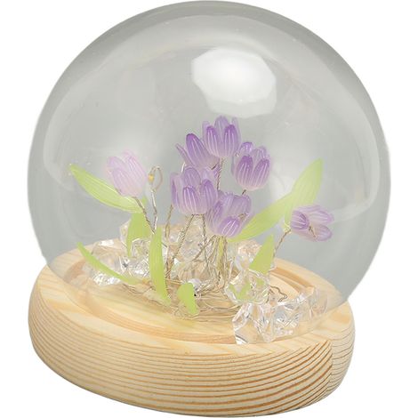 Veilleuse tulipe en acrylique et plastique, LED 1150 mAh, lampe romantique en forme de fleur pour dormir, idéale pour la maison ou un appartement. (1/5)