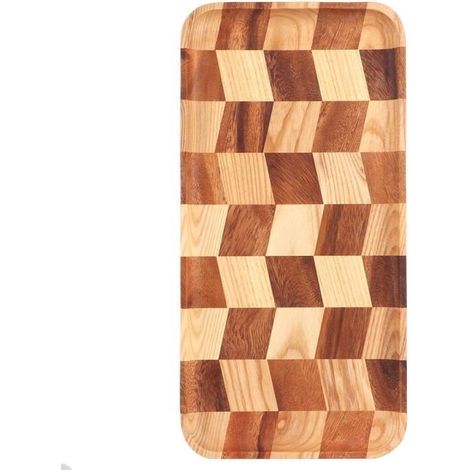 1 plateau en bois noyer noir, design vintage avec finition naturelle, plateau service alimentaire 40x20 cm, usage domestique et professionnel (1/4)