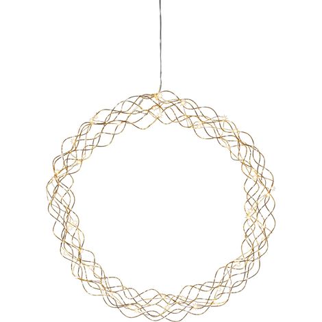 Star Trading Couronne décorative LED 'Curly', or, Ø 45cm